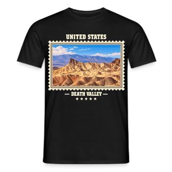 Vereinigte Staaten Death Valley Vintage Reisemarke - Männer T-Shirt - Schwarz - Vorne - AI Model Male 178 light (178cm)