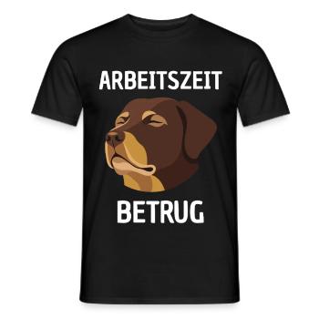 Arbeitszeit Betrug Hundesatire - Männer T-Shirt - Schwarz - Vorne - AI Model Male 178 light (178cm)