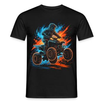 Quad ATV Motocross Herren Jungen Offroad Kinder - Männer T-Shirt - Schwarz - Vorne - AI Model Male 178 light (178cm)