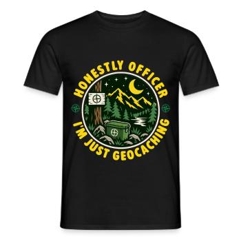 Ehrlich gesagt, Officer, ich geocache nur – Geocacher - Männer T-Shirt - Schwarz - Vorne - AI Model Male 178 light (178cm)