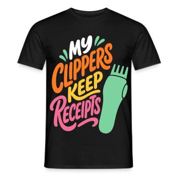 Haarschneider – My Clippers Keep Receipts - Männer T-Shirt - Schwarz - Vorne - AI Model Male 178 light (178cm)