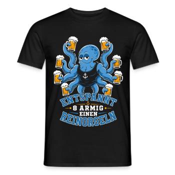 Entspannt achtarmig Saufen Malle - Männer T-Shirt - Schwarz - Vorne - AI Model Male 178 light (178cm)