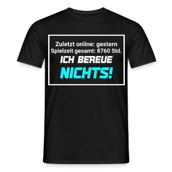 Gaming Statistik Gesamt Spielzeit Nerd Spruch  - Männer T-Shirt - Schwarz - Vorne - AI Model Male 178 light (178cm)