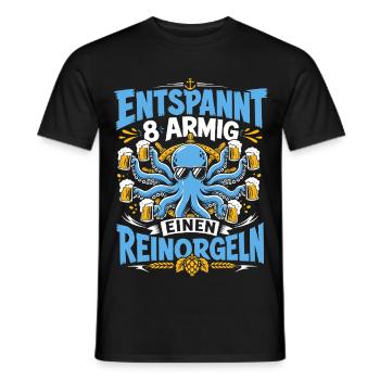 Achtarmig Saufparty Malle - Männer T-Shirt - Schwarz - Vorne - AI Model Male 178 light (178cm)