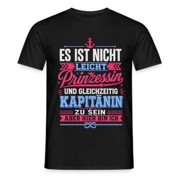 Lustiger Spruch Kapitänin - Männer T-Shirt - Schwarz - Vorne - AI Model Male 178 light (178cm)
