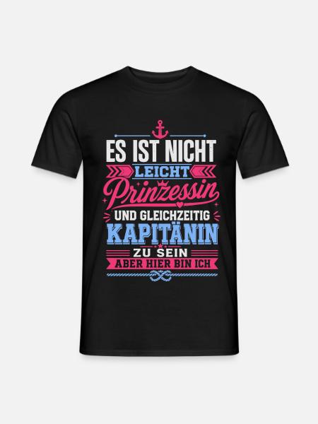 Lustiger Spruch Kapitänin - Männer T-Shirt - Schwarz