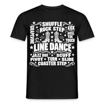 Line Dance Schritte Country Western - Männer T-Shirt - Schwarz - Vorne - AI Model Male 178 light (178cm)