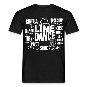 Line Dance Schritte Country Western - Männer T-Shirt - Schwarz - Vorne - AI Model Male 178 light (178cm)