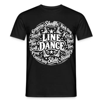 Line Dance Schritte Country Western - Männer T-Shirt - Schwarz - Vorne - AI Model Male 178 light (178cm)