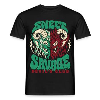 Sweet Savage Devil´s Club 666 - Halloween  - Männer T-Shirt - Schwarz - Vorne - AI Model Male 178 light (178cm)