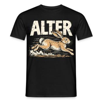 Alter Hase – Retro Hasen Spruch - Männer T-Shirt - Schwarz - Vorne - AI Model Male 178 light (178cm)