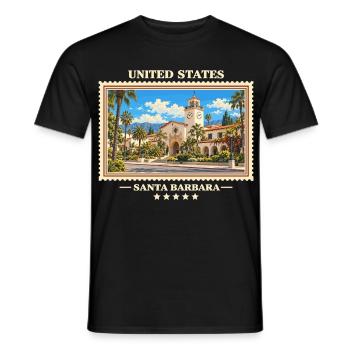 Vereinigte Staaten Santa Barbara Vintage Marke - Männer T-Shirt - Schwarz - Vorne - AI Model Male 178 light (178cm)