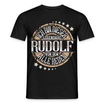 Rudolf - Männer T-Shirt - Schwarz - Vorne - AI Model Male 178 light (178cm)