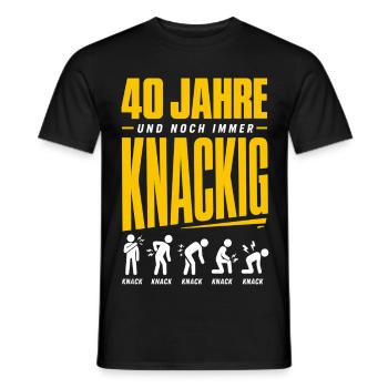 40 Jahre und noch immer knackig - Männer T-Shirt - Schwarz - Vorne - AI Model Male 178 light (178cm)