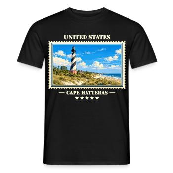 Vereinigte Staaten Cape Hatteras Vintage Marke - Männer T-Shirt - Schwarz - Vorne - AI Model Male 178 light (178cm)
