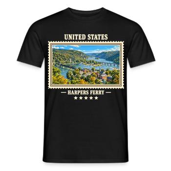 Vereinigte Staaten Harpers Ferry Vintage Marke - Männer T-Shirt - Schwarz - Vorne - AI Model Male 178 light (178cm)