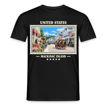Vereinigte Staaten Mackinac Island Vintage Marke - Männer T-Shirt - Schwarz - Vorne - AI Model Male 178 light (178cm)