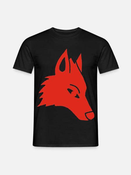 Wolf Head Manga (rot) - Männer T-Shirt - Schwarz