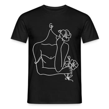 Linienkunst - Männer T-Shirt - Schwarz - Vorne - AI Model Male 178 light (178cm)