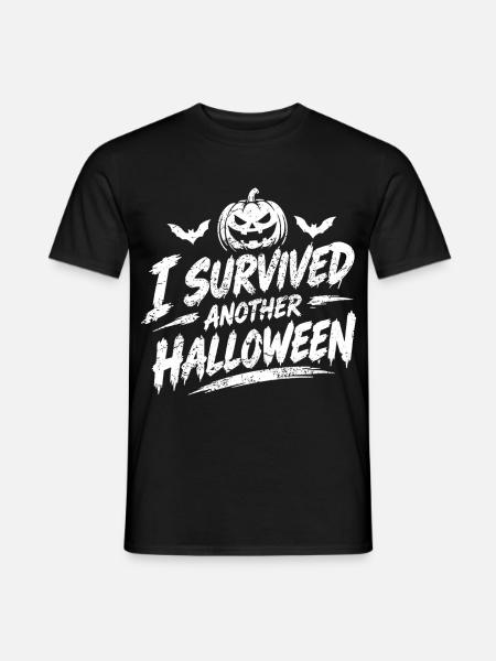 I Survived Another Halloween - Männer T-Shirt - Schwarz