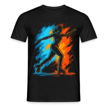Roller Skates Rollerskates Damen Mädchen Rollschuh - Männer T-Shirt - Schwarz - Vorne - AI Model Male 178 light (178cm)