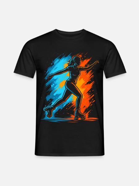 Roller Skates Rollerskates Damen Mädchen Rollschuh - Männer T-Shirt - Schwarz