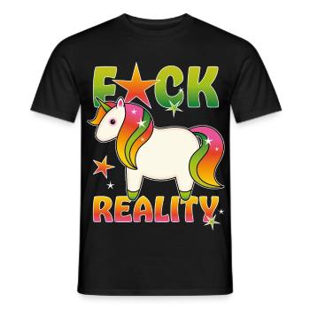 Regenbogen Einhorn - Männer T-Shirt - Schwarz - Vorne - AI Model Male 178 light (178cm)