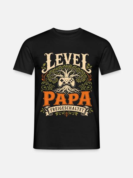 Level Vater freigeschaltet - Männer T-Shirt - Schwarz