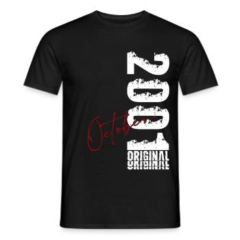 25. Geburtstag Geschenk Mann Original Oktober 2001 - Männer T-Shirt - Schwarz - Vorne - AI Model Male 178 light (178cm)