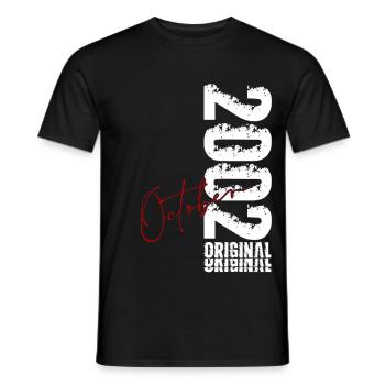 24. Geburtstag Geschenk Mann Original Oktober 2002 - Männer T-Shirt - Schwarz - Vorne - AI Model Male 178 light (178cm)