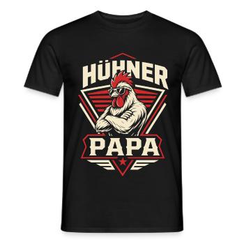 Hühner Papa Hühnerbesitzer Bauer - Männer T-Shirt - Schwarz - Vorne - AI Model Male 178 light (178cm)