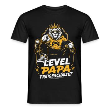 Level Vater freigeschaltet - Männer T-Shirt - Schwarz - Vorne - AI Model Male 178 light (178cm)