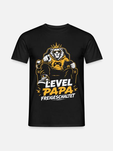 Level Vater freigeschaltet - Männer T-Shirt - Schwarz