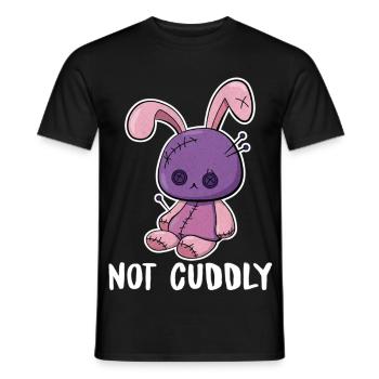 Not Cuddly – Voodoopuppe als Plüschhase - Männer T-Shirt - Schwarz - Vorne - AI Model Male 178 light (178cm)