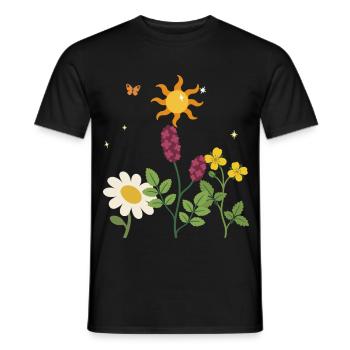 Blumen floral Blumenmotiv Zeichnung Gartenfreunde - Männer T-Shirt - Schwarz - Vorne - AI Model Male 178 light (178cm)
