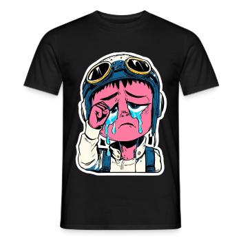 Feuchter Pilotenaufkleber - Männer T-Shirt - Schwarz - Vorne - AI Model Male 178 light (178cm)
