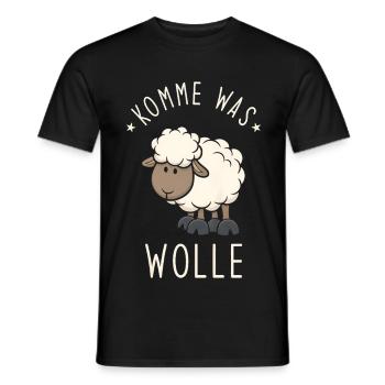Komme was Wolle - Männer T-Shirt - Schwarz - Vorne - AI Model Male 178 light (178cm)