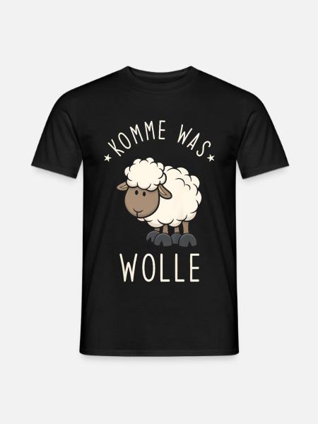 Komme was Wolle - Männer T-Shirt - Schwarz