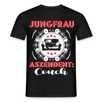 Sternzeichen Jungfrau Aszendent Couch Birthday - Männer T-Shirt - Schwarz - Vorne - AI Model Male 178 light (178cm)