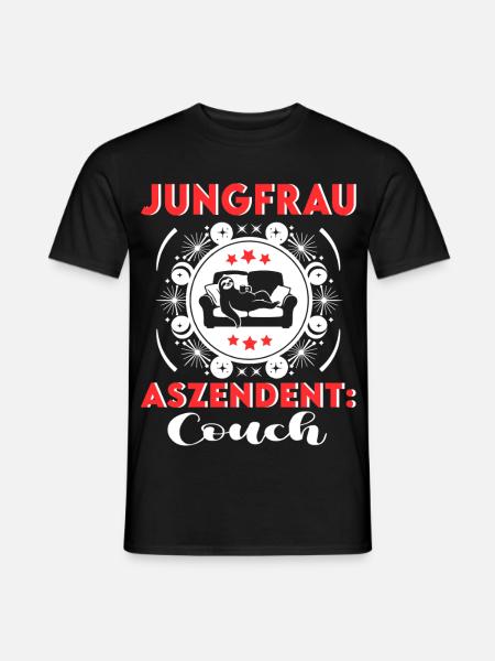 Sternzeichen Jungfrau Aszendent Couch Birthday - Männer T-Shirt - Schwarz