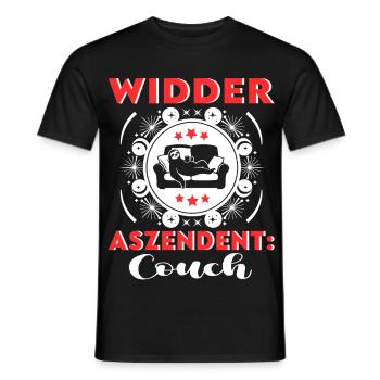 Sternzeichen Widder Aszendent Couch Happy Birthday - Männer T-Shirt - Schwarz - Vorne - AI Model Male 178 light (178cm)