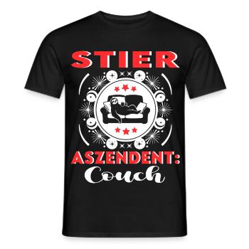 Sternzeichen Stier Aszendent Couch Happy Birthday - Männer T-Shirt - Schwarz - Vorne - AI Model Male 178 light (178cm)