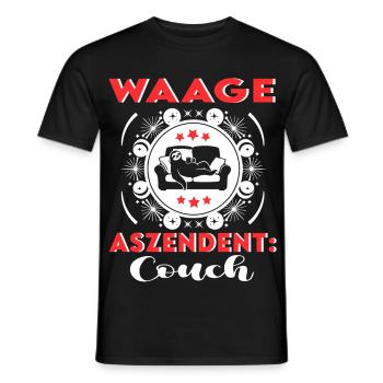 Sternzeichen Waage Aszendent Couch Happy Birthday - Männer T-Shirt - Schwarz - Vorne - AI Model Male 178 light (178cm)