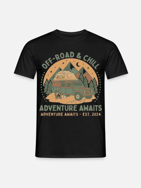Offroad & Chill Abenteuer SUV - Männer T-Shirt - Schwarz