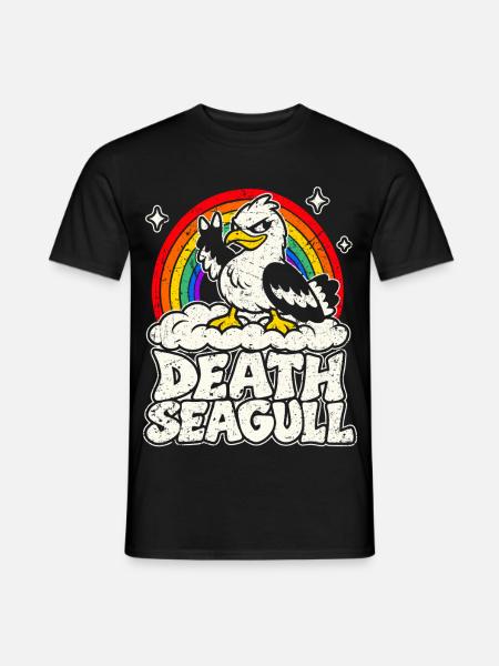 Death Seagull – Heavy Metal Möwe - Männer T-Shirt - Schwarz