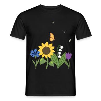 Blumen botanisch Blumenmotiv Design - Männer T-Shirt - Schwarz - Vorne - AI Model Male 178 light (178cm)