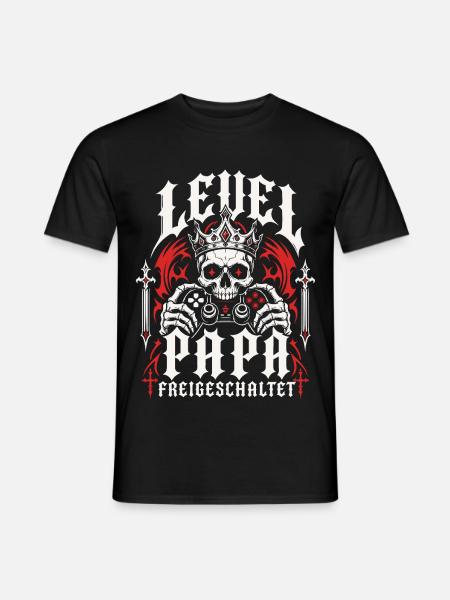 Level Vater freigeschaltet - Männer T-Shirt - Schwarz
