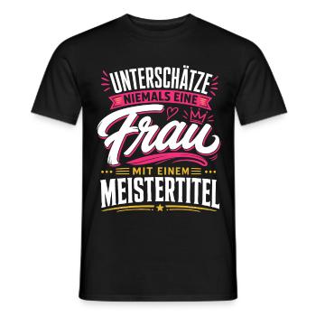 Keine Frau mit Meistertitel - Männer T-Shirt - Schwarz - Vorne - AI Model Male 178 light (178cm)