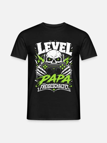 Level Vater freigeschaltet Papa - Männer T-Shirt - Schwarz