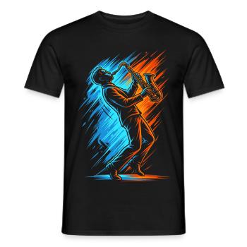 Saxophonist Saxofon Herren Kinder Saxophon Jungen - Männer T-Shirt - Schwarz - Vorne - AI Model Male 178 light (178cm)